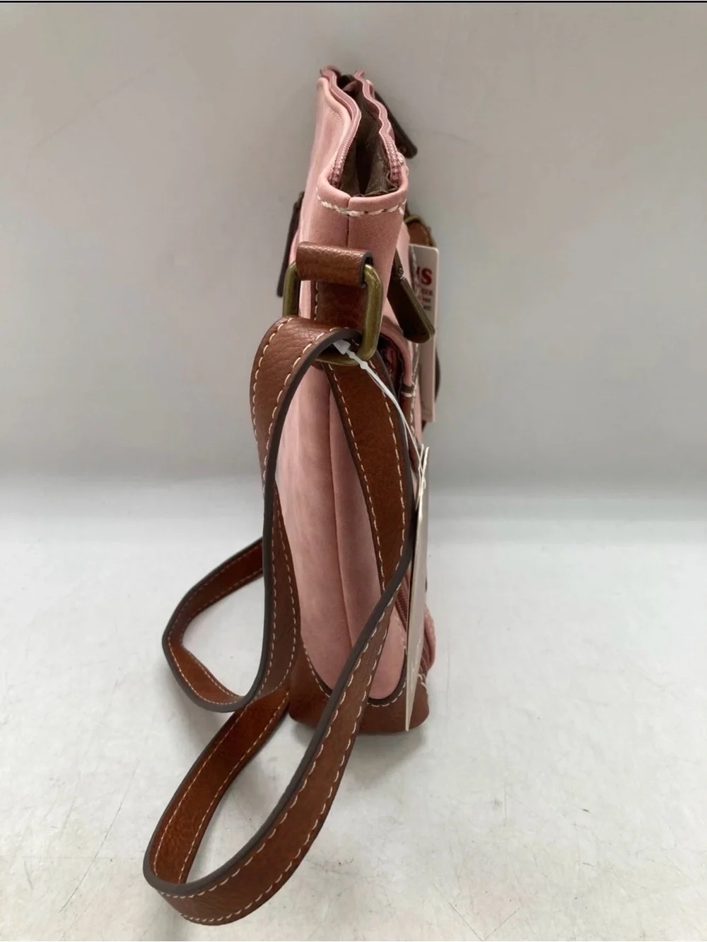 B.Ø.C Born Concept Pink & Brown Crossbody Bag With Organizer